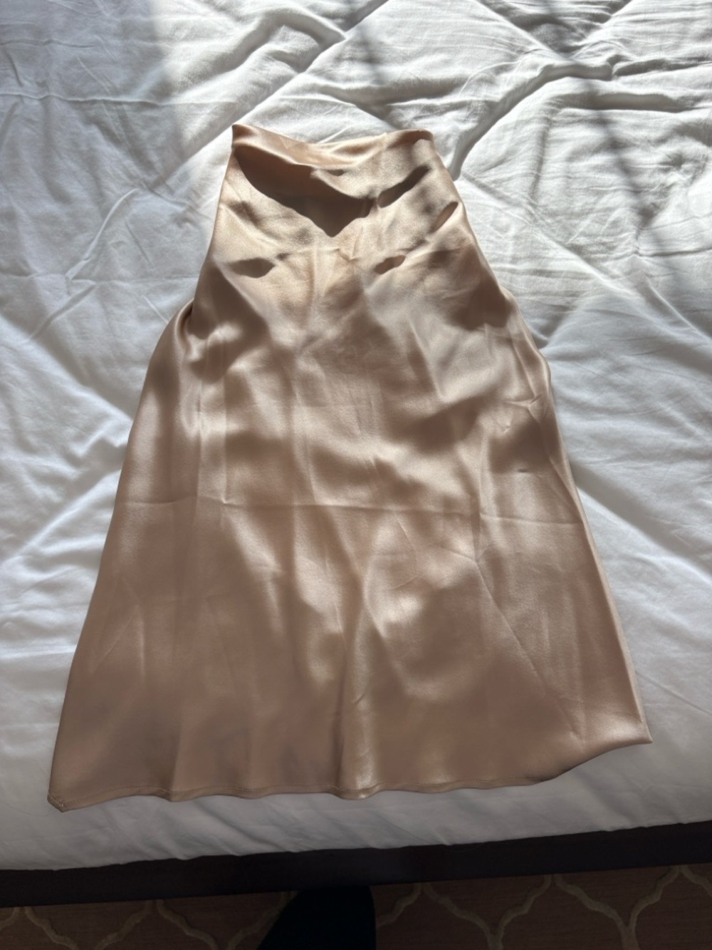 Reformation Beige Silk Halter top